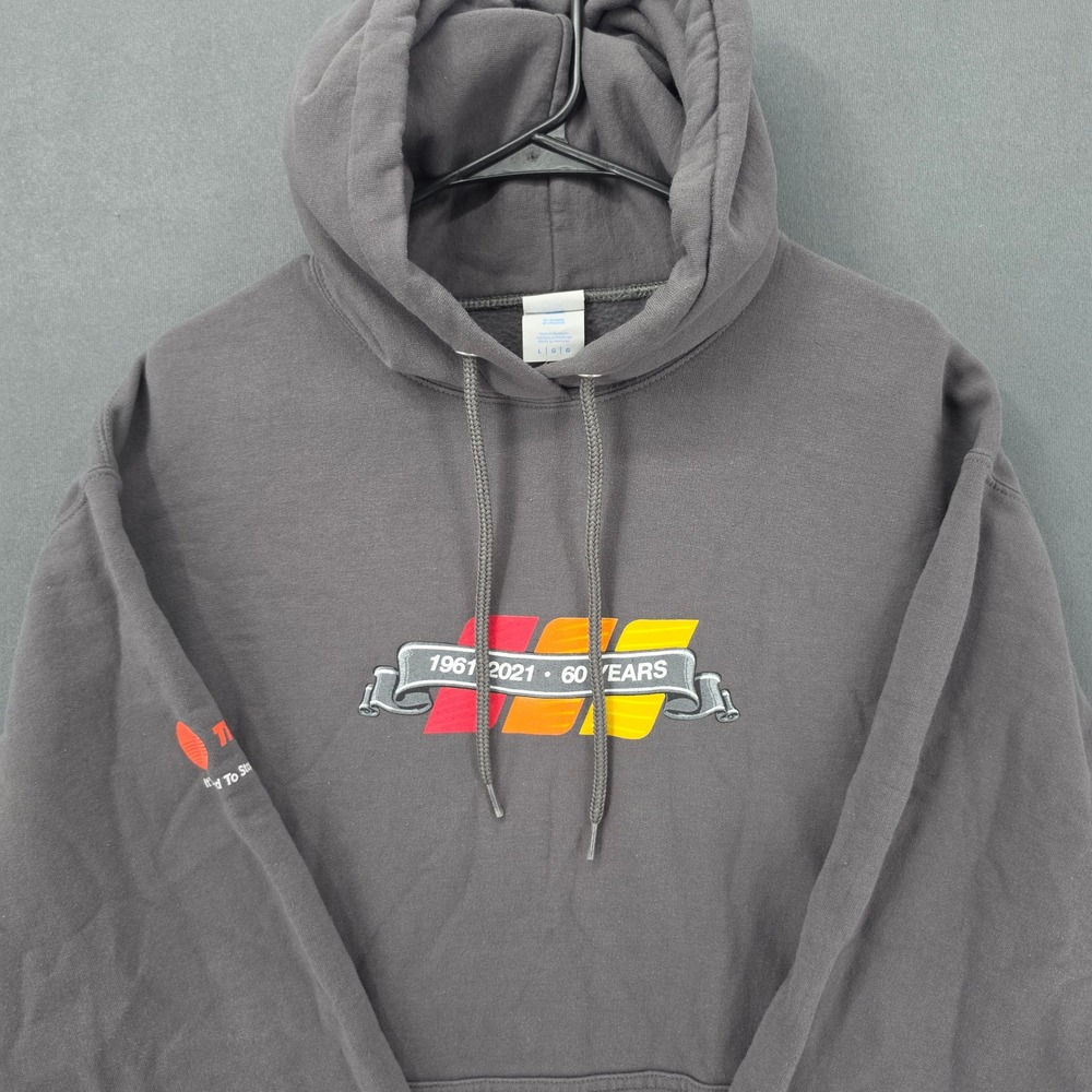 Trane 60 Years Anniversary Hoodie Mens Large Gray Graphic Sweatshirt 1961-2021
